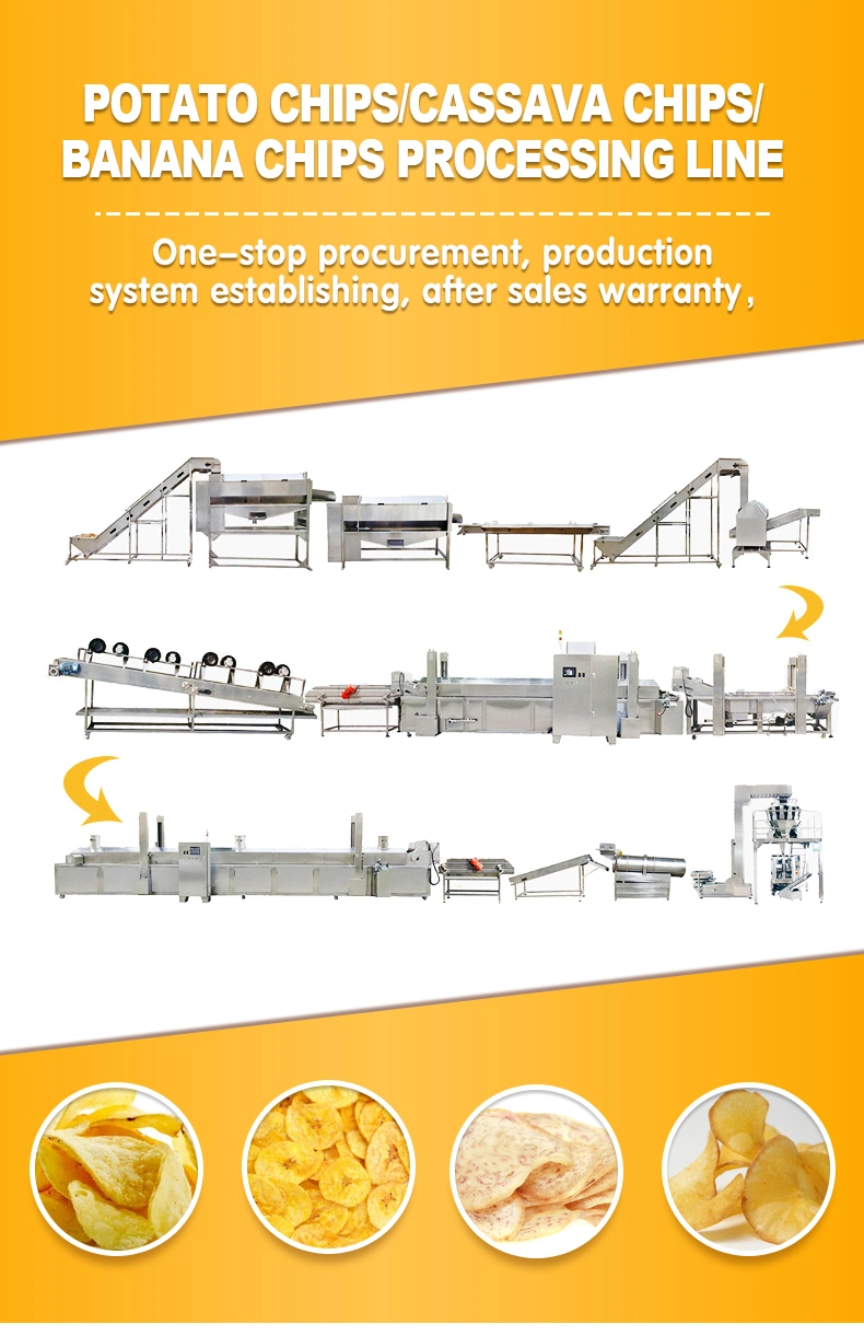 50kg-2000kg Fully Automatic Banana Chips Proceccing Making machine Sweet Potato Chips Production Line