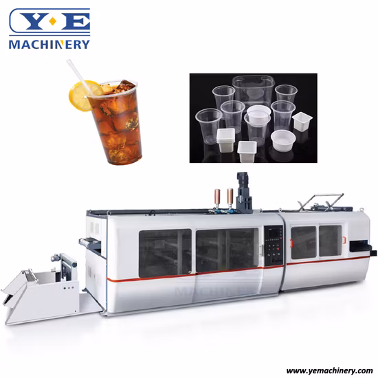 Automatic PLA PP Pet Tilt Mold Plastic Cup Thermoforming Making Machine